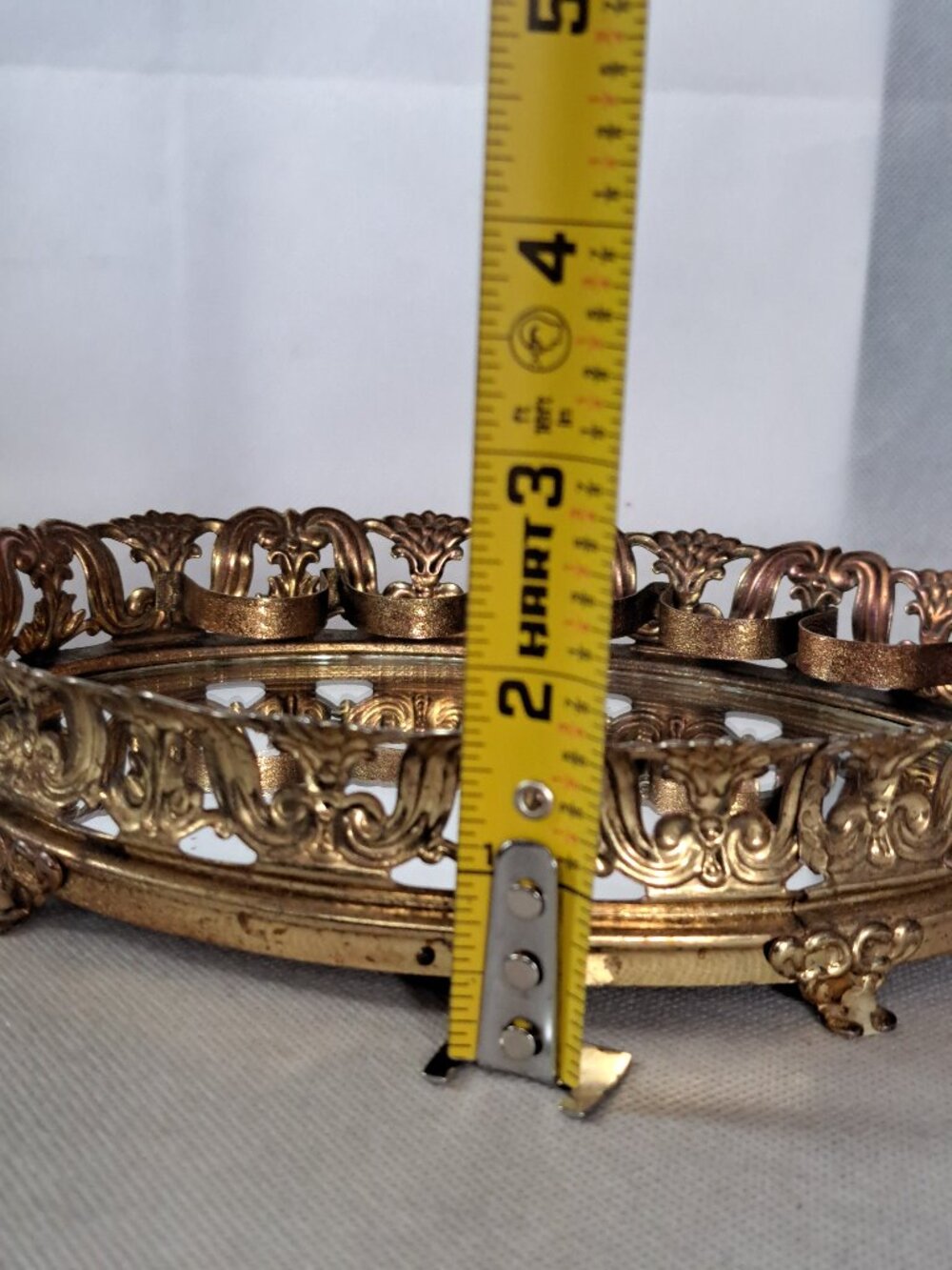 Hollywood Regency Vanity Mirror w/Lipstick Holders - Picture 6 of 14